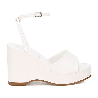 London Rag Sangria Women's Ankle Strap Wedge Sandals