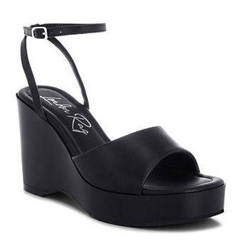 London Rag Sangria Women's Ankle Strap Wedge Sandals