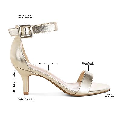 London Rag Yuti Women's Ankle Strap Heels