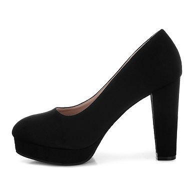 London Rag Olanta Women's Block Heel Pumps