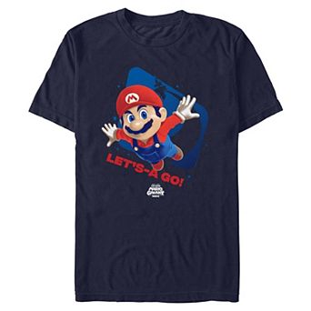 Men's Nintendo The Super Mario Galaxy Movie Mario Bros Let's - A Go! Graphic Tee