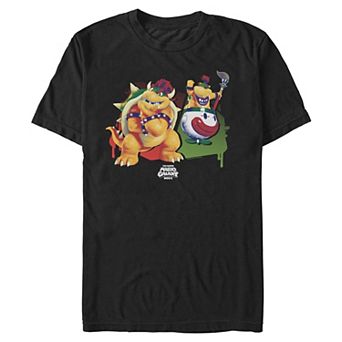 Men's Nintendo The Super Mario Galaxy Movie Bowser And Bowser Jr. Poster Graphic Tee
