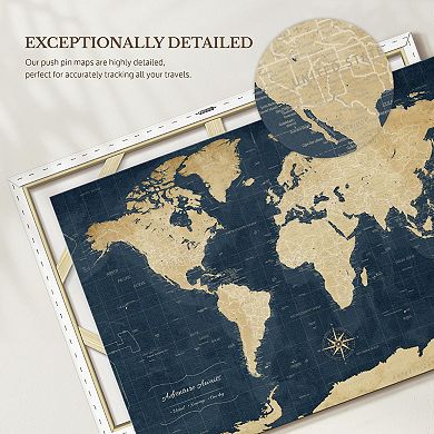 Adventure Awaits World Map With Push Pins
