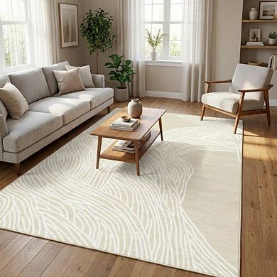 Modern Art Area Rug Non Slip Foldable Low Pile Ultra Thin Pet Friendly Floor Cover for Bedroom