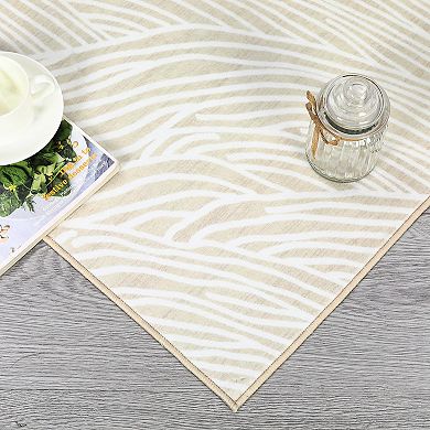 Modern Art Area Rug Non Slip Foldable Low Pile Ultra Thin Pet Friendly Floor Cover for Bedroom