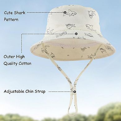 Boy Sun Hat Summer Bucket Beach Cap UPF 50+ Protection 2pcs 6-12 Months