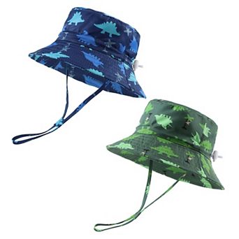 Boy Sun Hat Summer Bucket Beach Cap UPF 50+ Protection 2 pc 6-12 Months