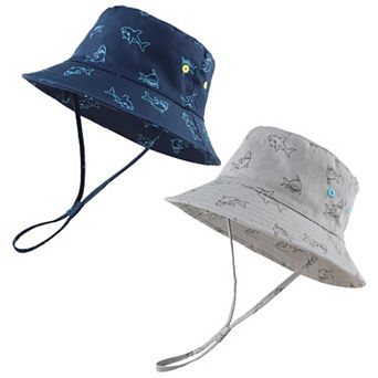 Boy Sun Hat Summer Bucket Beach Cap UPF 50+ Protection 2 pc 6-12 Months