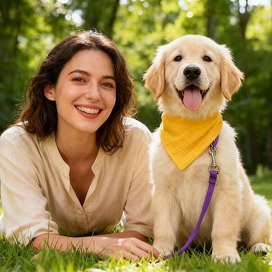 Triangle Dog Bandanas with Button 1Pc, 16.5 x 11.4 Inch