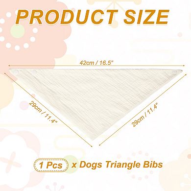 Triangle Dog Bandanas with Button 1Pc, 16.5 x 11.4 Inch