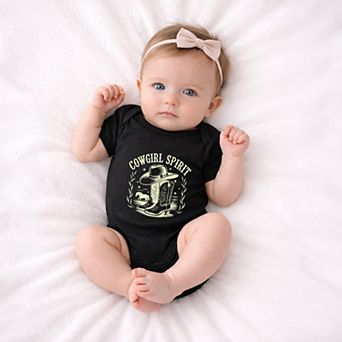 Cowgirl Spirit Boots - Baby Short Sleeve Graphic Bodysuit