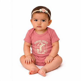 Cowgirl Spirit Boots - Baby Short Sleeve Graphic Bodysuit