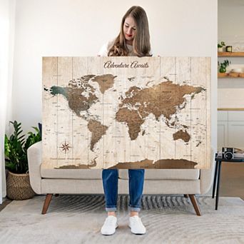 Travels Planned And Taken World Push Pin Map