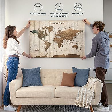 Travels Planned And Taken World Push Pin Map