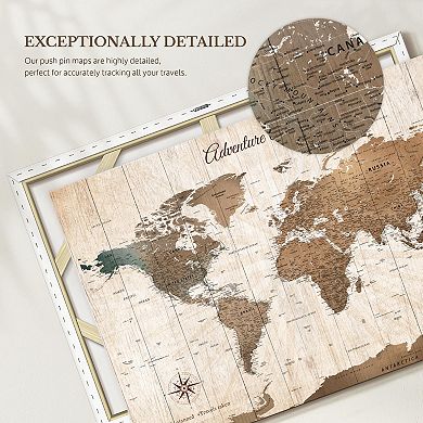 Travels Planned And Taken World Push Pin Map
