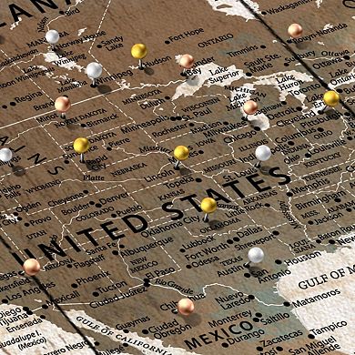 Travels Planned And Taken World Push Pin Map