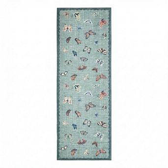 Butterfly Area Rug Washable Thin Low Pile Accent Carpet Modern Foldable Rugs for Bedroom Nursery