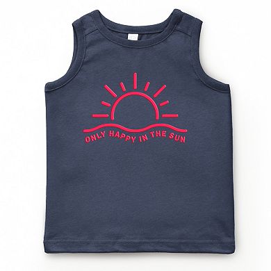 Only Happy In The Sun Puff Print - Youth Tank Top