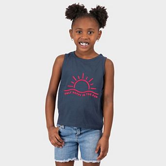 Only Happy In The Sun Puff Print - Youth Tank Top