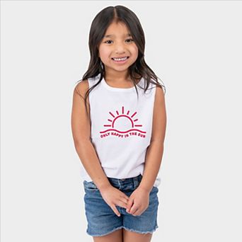 Only Happy In The Sun Puff Print - Youth Tank Top