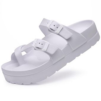 Women's Platform Sandals Arch Support Foam Slides Adjustable Buckle Beach Summer