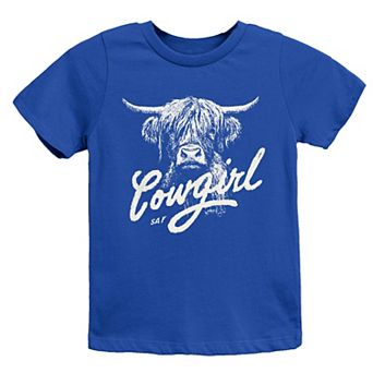 Cowgirl Highland Cow - Youth Short Sleeve Graphic T-Shirt