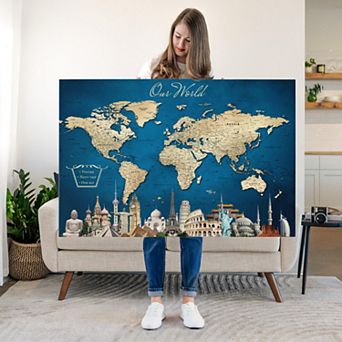 Our World Map With Push Pin