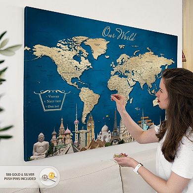 Our World Map With Push Pin