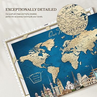 Our World Map With Push Pin