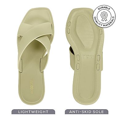 ROXONI Women’s Quick-Dry Shower & Pool Sandals Slip-Resistant Criss-Cross Slides