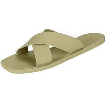 ROXONI Women’s Quick-Dry Shower & Pool Sandals Slip-Resistant Criss-Cross Slides