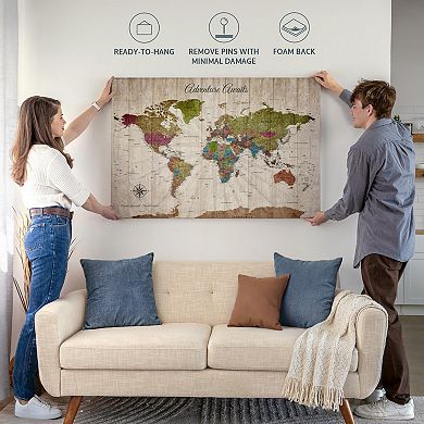 Planned And Taken World Map With Push Pins II