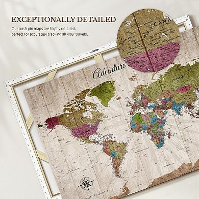 Planned And Taken World Map With Push Pins II