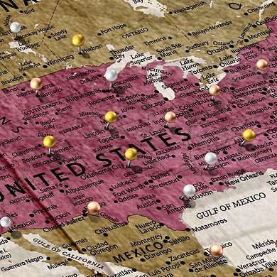 Planned And Taken World Map With Push Pins II