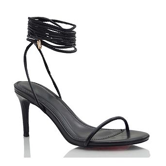 Lace-Up Strappy Ankle Wrap Stiletto Heel Sandals