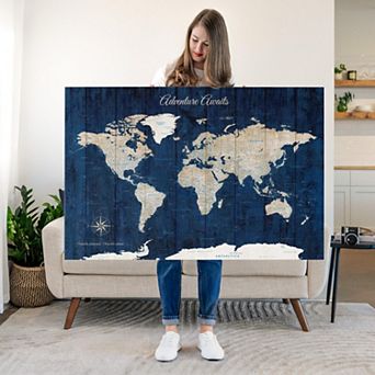 Adventure Awaits Push Pin Map