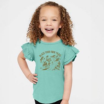 Blaze Your Own Trail Cowgirl - Flutter Sleeve Graphic T-Shirt