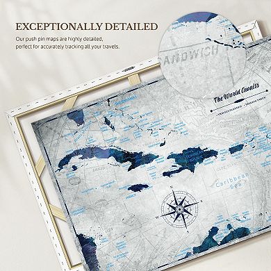 World Awaits I Push Pin Caribbean Map