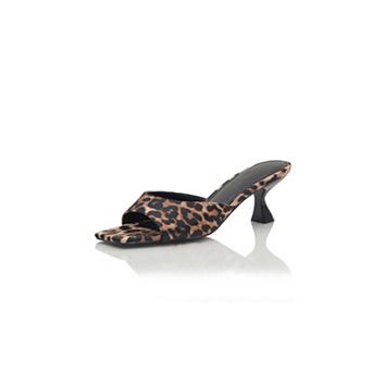 Minimalist Open-Toe Mule Sandal with Kitten Heel