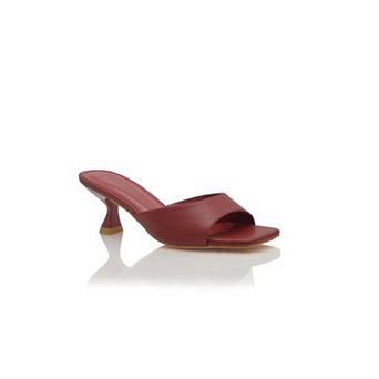 Minimalist Open-Toe Mule Sandal with Kitten Heel