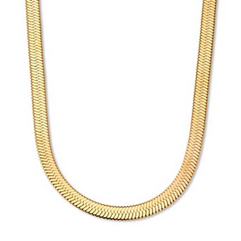 Goldtone Herringbone Chain Necklace 18-20.5 inch