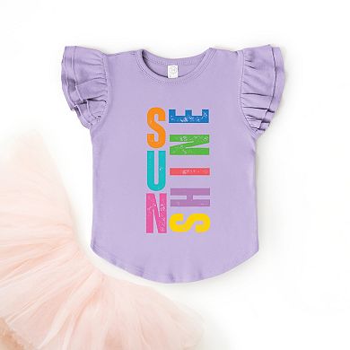 Sunshine Colorful Tall - Flutter Sleeve Graphic T-Shirt
