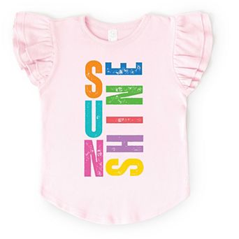 Sunshine Colorful Tall - Flutter Sleeve Graphic T-Shirt