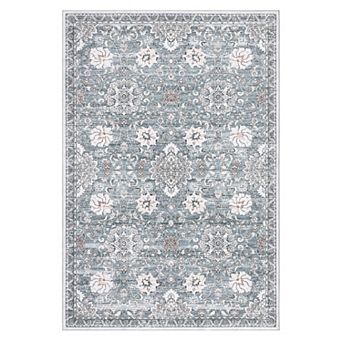 Distressed Area Rug Non Slip Vacuum Clean Ultra Thin Stain Resistant Carpet for Dining Room Bedroom