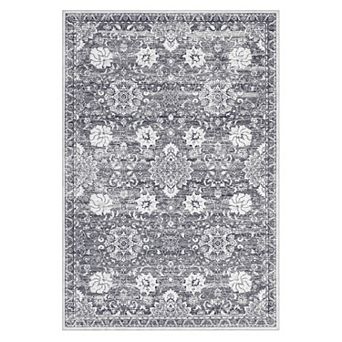 Distressed Area Rug Non Slip Vacuum Clean Ultra Thin Stain Resistant Carpet for Dining Room Bedroom