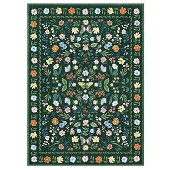 Pastoral Area Rug Machine Washable Non Shedding Stain Resistant Floor Cover for Playroom Bedroom