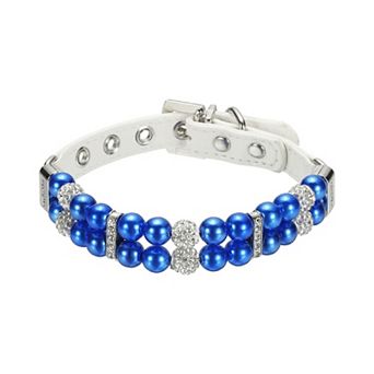 1 pc Pearl Dog Collar, Bling Pearl Cats Collar Fancy Crystal Rhinestone