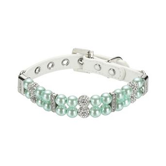 1 pc Pearl Dog Collar, Bling Pearl Cats Collar Fancy Crystal Rhinestone