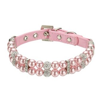 1 pc Pearl Dog Collar, Bling Pearl Cats Collar Fancy Crystal Rhinestone