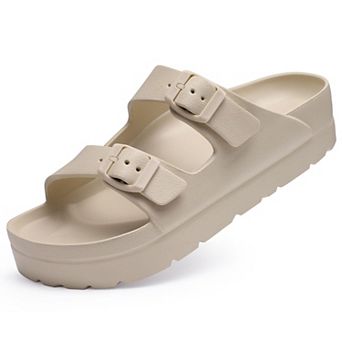 Women's Platform Sandals Arch Support Chunky Foam Slip On Slides Beach Buckle